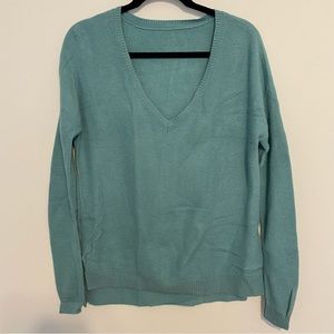 Joie Light Blue Wool and Cashmere Blend V-Neck Sweater